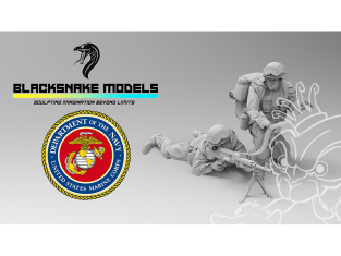 Blacksnake Model figurine USMC-05-06-16 US Marines Operation Iraqi Freedom Figurine 5 et 6 Gunner 1/16