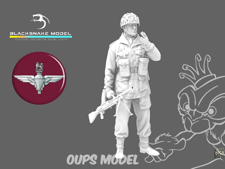 Blacksnake Model figurine DEVILS-02-16 Red Devils - Soldat avec mitrailleuse BREN 1/16
