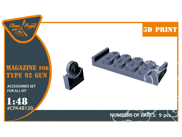 Clear Prop kit d'amélioration CPA48120 Chargeurs pour pistolet Type 92 (9 pièces) 1/48