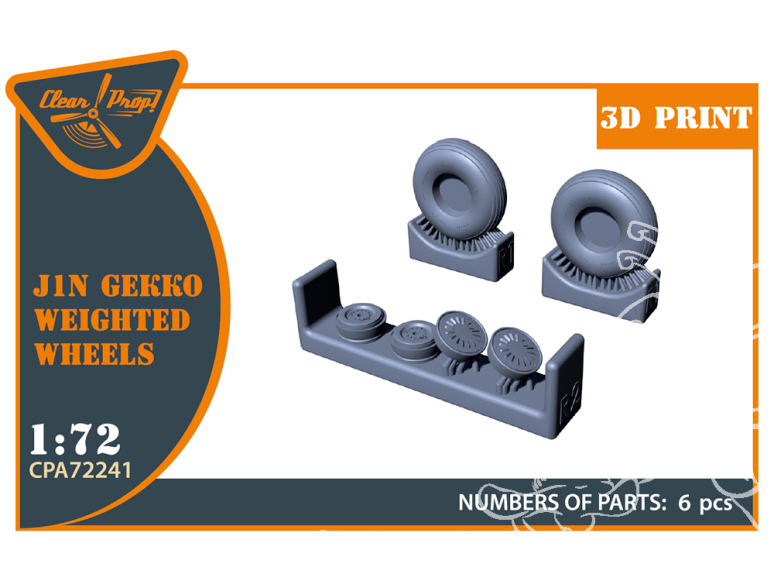 Clear Prop kit d'amelioration avion CPA72241 J1N Gekko Jeu de roues lestées 1/72