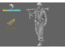 Blacksnake Model figurine FSJ-05-16 Fallschirmjäger Soldat mitrailleur avec MG34 avec support Figurine 5 1/16