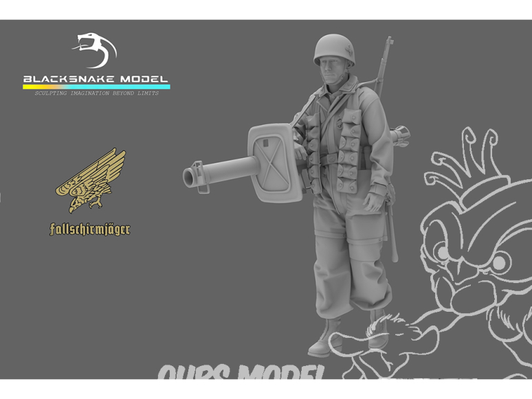 Blacksnake Model figurine FSJ-09-16 Fallschirmjäger Soldat chasseur de char Figurine 9 1/16
