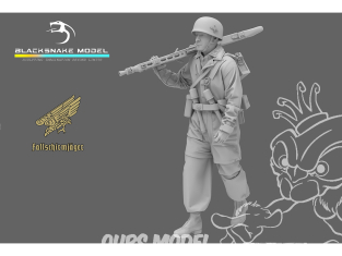 Blacksnake Model figurine FSJ-12-16 Fallschirmjäger Soldat avec MG42 Figurine 12 1/16
