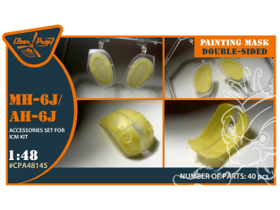 Clear Prop masques peinture CPA48145 MH-60J, AH-6J papier kabuki jaune kit ICM 1/48