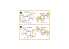 Clear Prop masques peinture CPA48145 MH-60J, AH-6J papier kabuki jaune kit ICM 1/48