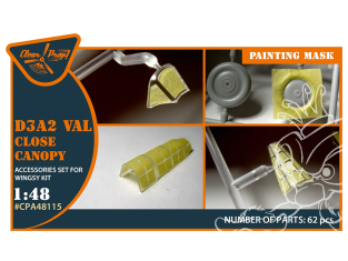 Clear Prop masques peinture CPA48115 Masque de peinture double face pour verrière fermée D3A2 VAL Wingsy Kits 1/48