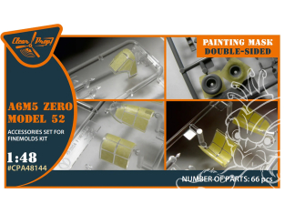 Clear Prop masques peinture CPA48144 Masque de peinture double face pour Zero A6M5a Model 52 Kit Fine Molds 1/48