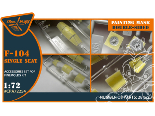 Clear Prop CPA72254 Masque de peinture double face pour F-104 monoplace Kit Finemolds 1/72
