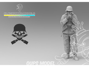 Blacksnake Model figurine Totenkopf-01-16 Totenkopf figurine 1 fantassin en tenue d'hiver pause café (front de l'est 43-44) 1/16