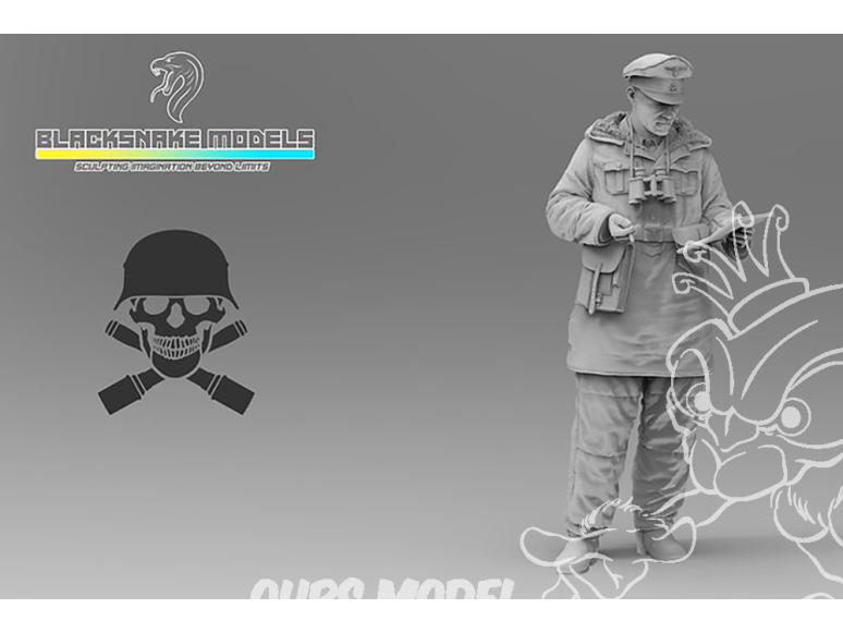 Blacksnake Model figurine Totenkopf-03-16 Totenkopf figurine 3 Officier en tenue d'hiver (front de l'est 1943-44) 1/16