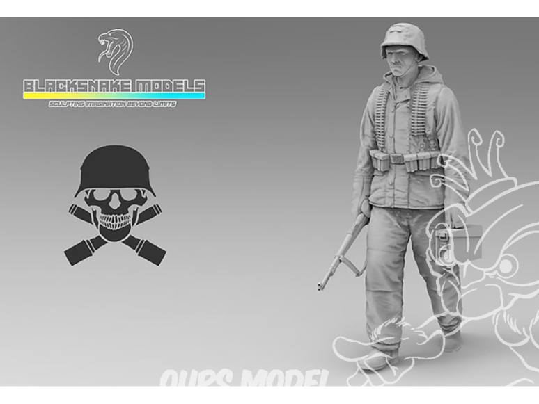Blacksnake Model figurine Totenkopf-04-16 Totenkopf figurine 4 Fantassin en tenue d'hiver (front de l'est 1943-44) 1/16