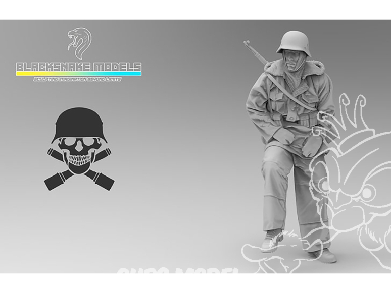 Blacksnake Model figurine Totenkopf-08-16 Totenkopf figurine 8 Fantassin en tenue d'hiver (front de l'est 1943-44) 1/16
