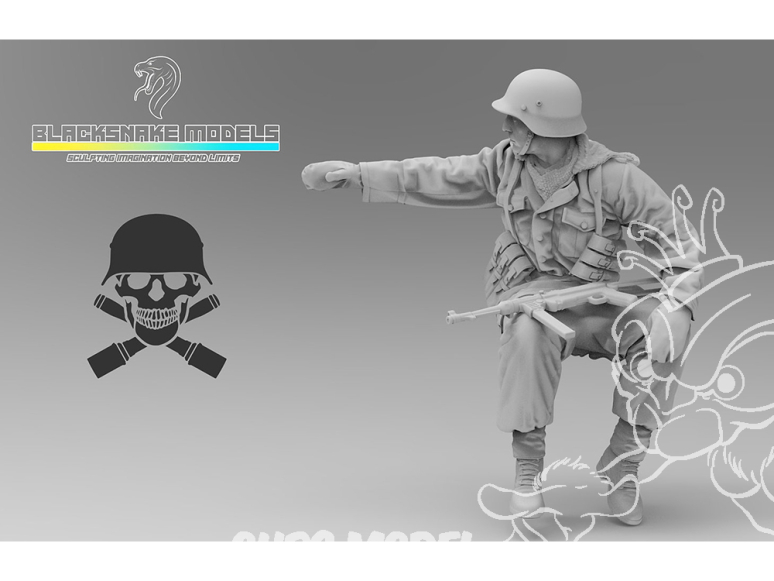 Blacksnake Model figurine Totenkopf-09-16 Totenkopf figurine 9 Rider en tenue d'hiver (front de l'est 1943-44) 1/16