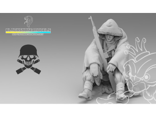 Blacksnake Model figurine Totenkopf-15-16 Totenkopf figurine 15 Rider en tenue d'hiver (front de l'est 1943-44) 1/16