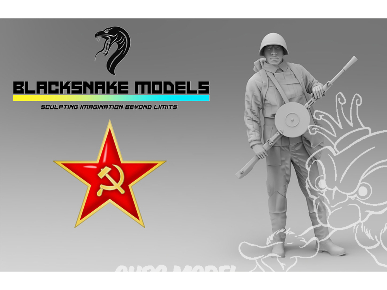 Blacksnake Model figurine SOVIET-07-16 Armée Rouge figurine 7 Gunner WWII 1/16