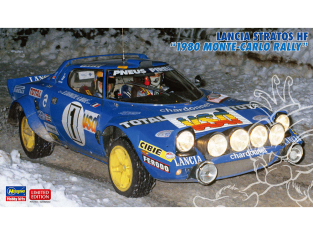 HASEGAWA maquette voiture 20810 Lancia Stratos HF « Rallye Monte-Carlo 1980 » 1/24