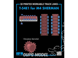 Rye Field Model maquette militaire 3038 Chenilles maillon par maillon 3D T-54E1 pour M4 Sherman 1/35
