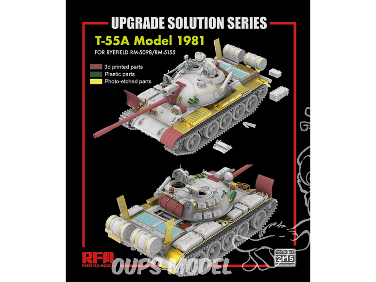 Rye Field Model maquette militaire 2115 Set amélioration T-55A Model 1981 1/35