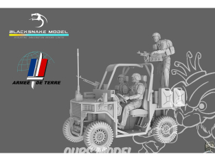 Blacksnake Model figurine FR-CREW-01-48 Equipage Unac 3 figurines 1/48