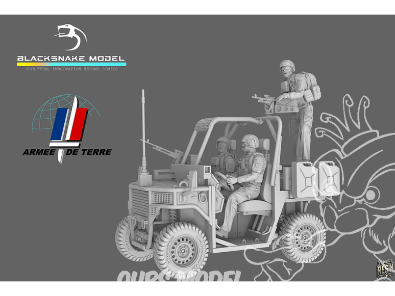 Blacksnake Model figurine FR-CREW-01-48 Equipage Unac 3 figurines 1/48