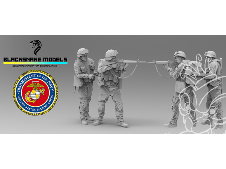 Blacksnake Model figurine USMC-01-02-72 US Marines Operation Iraqi Freedom Figurine 1 et 2 1/72