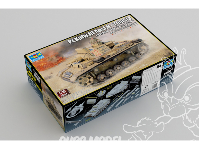 TRUMPETER maquette militaire 00957 Pz.Kpfw.III Ausf.N Tunisie 1/16