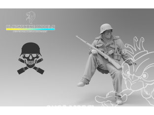 Blacksnake Model figurine Totenkopf-13-72 Totenkopf figurine 13 Rider en tenue d'hiver (front de l'est 1943-44) 1/72