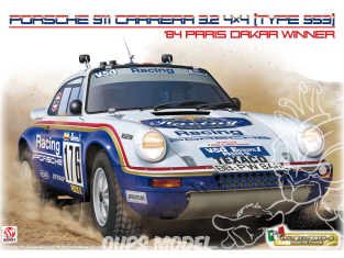 Beemax maquette voiture B24038 Porsche 911 Carrera 3.2 4x4 Type 953 Vainqueur Paris Dakar 1984 1/24