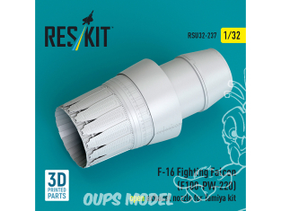 ResKit RSU32-0237 Tuyère d'éjection ouverte F100-PW-220 pour F-16 Fighting Falcon kits Tamiya 1/32