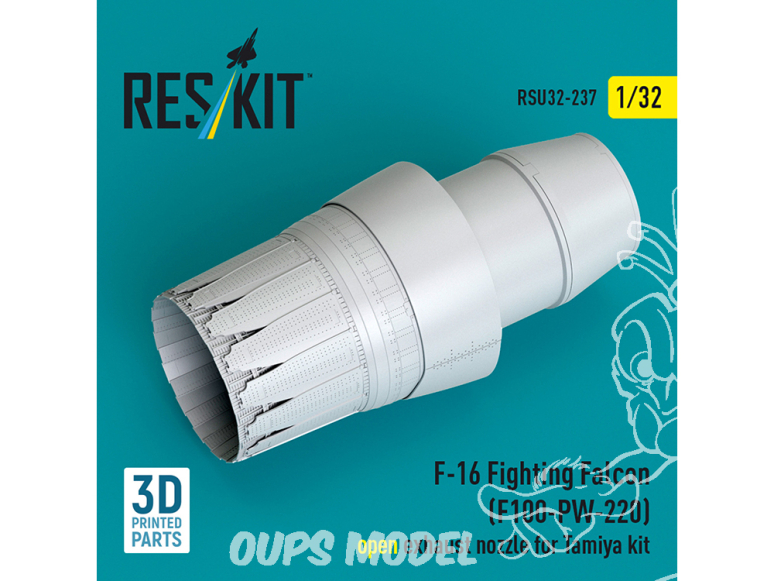 ResKit RSU32-0237 Tuyère d'éjection ouverte F100-PW-220 pour F-16 Fighting Falcon kits Tamiya 1/32