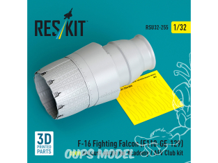 ResKit RSU32-0255 Tuyère d'éjection ouverte F100-GE-129 pour F-16 Fighting Falcon kits Academy / AFV Club 1/32