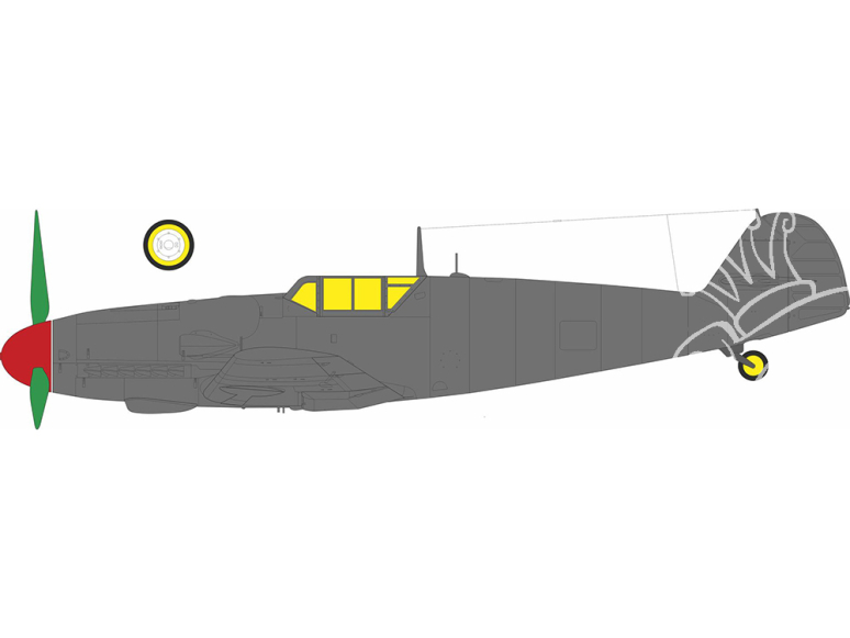 Eduard Express Mask EX1194 Messerschmitt Bf 109G-6 verrière Framed canopy Tamiya 1/48