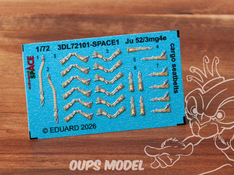 Eduard Space décalques 3D 3DL72101 Junkers Ju 52/3mg4e Harnais cargo Airfix 1/72