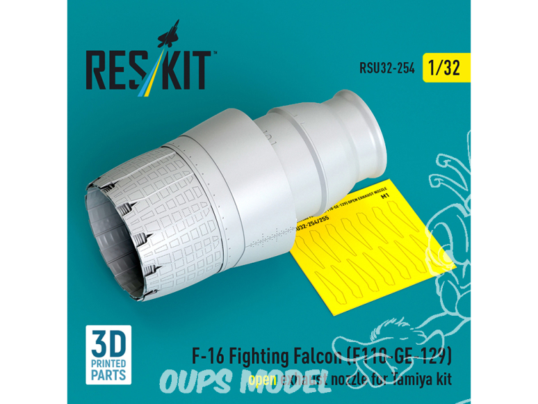 ResKit RSU32-0254 Tuyère d'éjection ouverte F110-GE-129 pour F-16 Fighting Falcon kits Tamiya 1/32