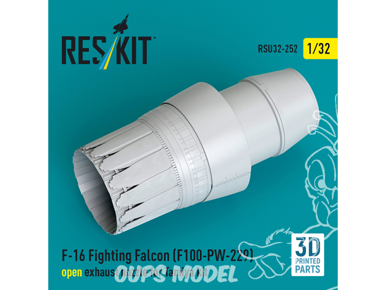 ResKit RSU32-0252 Tuyère d'éjection ouverte F110-PW-229 pour F-16 Fighting Falcon kits Tamiya 1/32