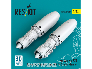 ResKit RSU32-0224 Moteurs à réaction du Horten Ho 229 : Junkers Jumo 004 2 unités pour Zoukei-Mura 1/32
