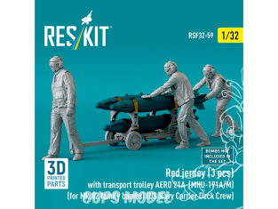 ResKit Figurine RSF32-0059 3 Red jersey moderne chariot transport AERO 21A MHU-191A/M 1 unité bombes de la famille Mk.82 1/32