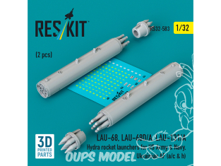 ResKit kit RS32-0583 Lance-roquettes Hydra LAU-68 LAU-68D/A LAU-131/A US Army US Navy, armée de l'air ukrainienne lot de 2 1/32