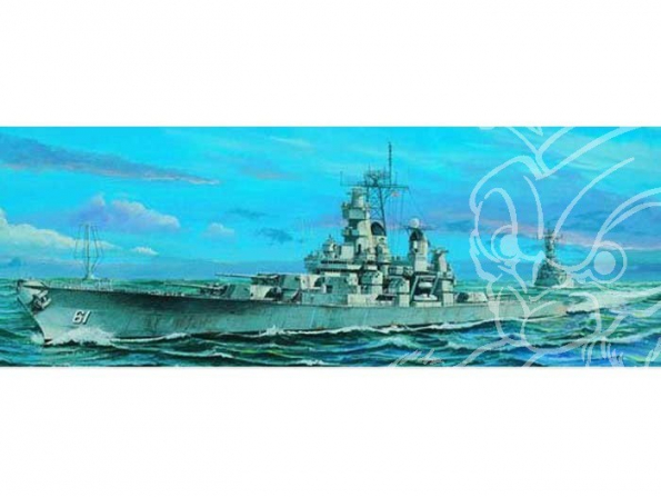 Trumpeter maquette bateau 05701 CUIRASSE U.S. BB-61 IOWA 1/700