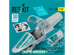 ResKit RSU32-0198 Cockpit de F-105D Thunderchief édition standard décalcomanies 3D incluses pour la maquette Trumpeter 1/32