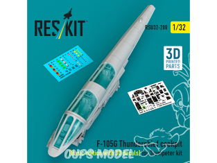 ResKit RSU32-0200 Cockpit de F-105G Thunderchief Édition standard décalcomanies 3D incluses kit Trumpeter 1/32