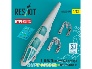 ResKit RSU32-0199 Cockpit de F-105G Thunderchief Édition hyper-détaillée kit Trumpeter 1/32