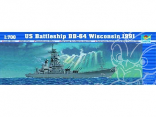 Trumpeter maquette bateau 05706 CUIRASSE U.S. BB-64 WISCONSIN 1/700