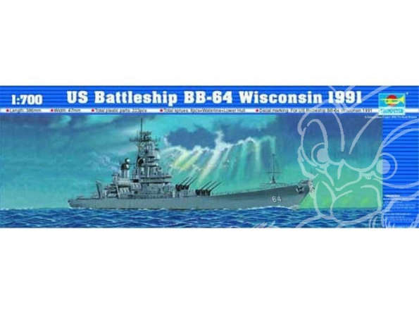 Trumpeter maquette bateau 05706 CUIRASSE U.S. BB-64 WISCONSIN 1/700