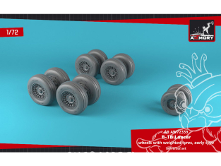Armory Models kit d'amélioration avion AW72339 Roues B-1B Lancer early avec pneus affaissés 1/72
