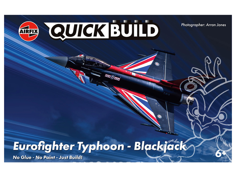 Airfix maquette avion j6059 Eurofighter Typhoon Blackjack Quick Build en briquettes