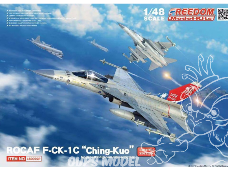 Freedom maquette avion 18005SP F-CK-1C ROCAF Single seat Ching-Kuo Indigenous defense fighter Edition Limitée 1/48