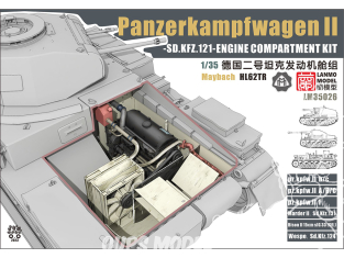 Lanmo Model maquette militaire LM35026 Kit de compartiment moteur pour Panzer II allemand avec moteur maybach 1/35