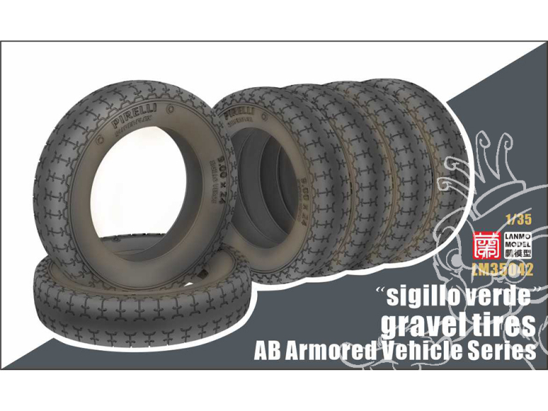Lanmo Model maquette militaire LM35042 Pneus pour Véhicule Blindé Serie AB 1/35
