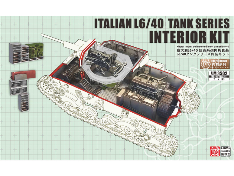 Lanmo Model maquette militaire NM3502 Kit structure interne de la série de chars L6/40 1/35